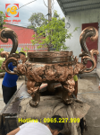Lư hương bằng đồng đỏ cạo màu cao 1m6 trọng lượng 400kg