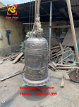 Đúc chuông đồng Đại Hồng Chung 300kg chùa Thiên Linh đẹp cổ kính